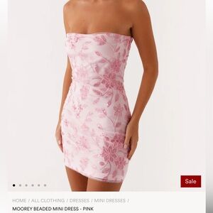 Peppermayo Strapless Pink Floral Dress
